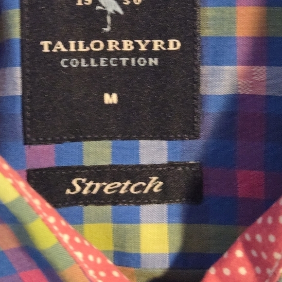 TAILORBYRD COLLECTION Stretch Men's Multi Color Plaid Button Down Size Medium - Picture 11 of 13